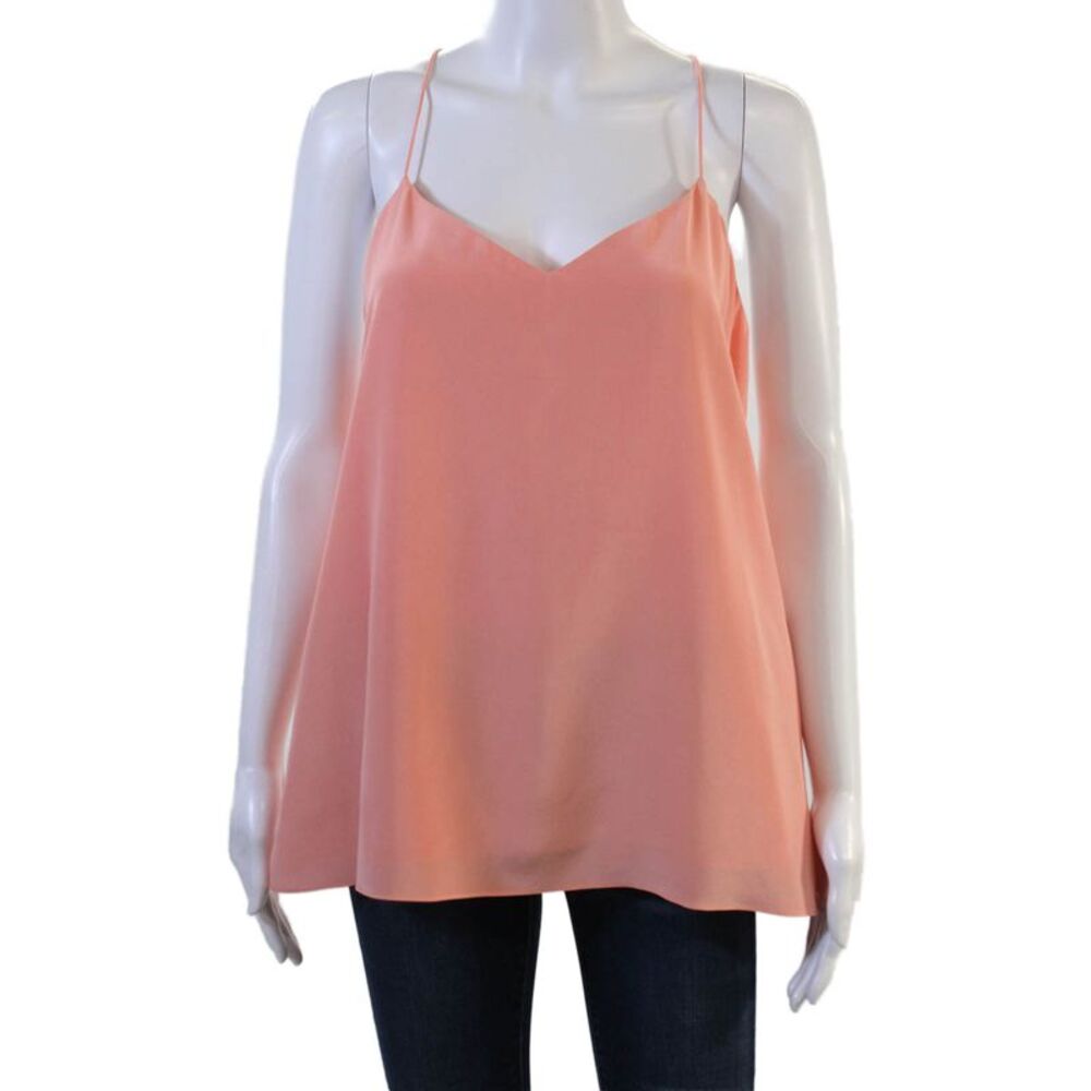 Tibi Womens Pink V Neck Camisole Sleeveless 100% Viscose Size 10